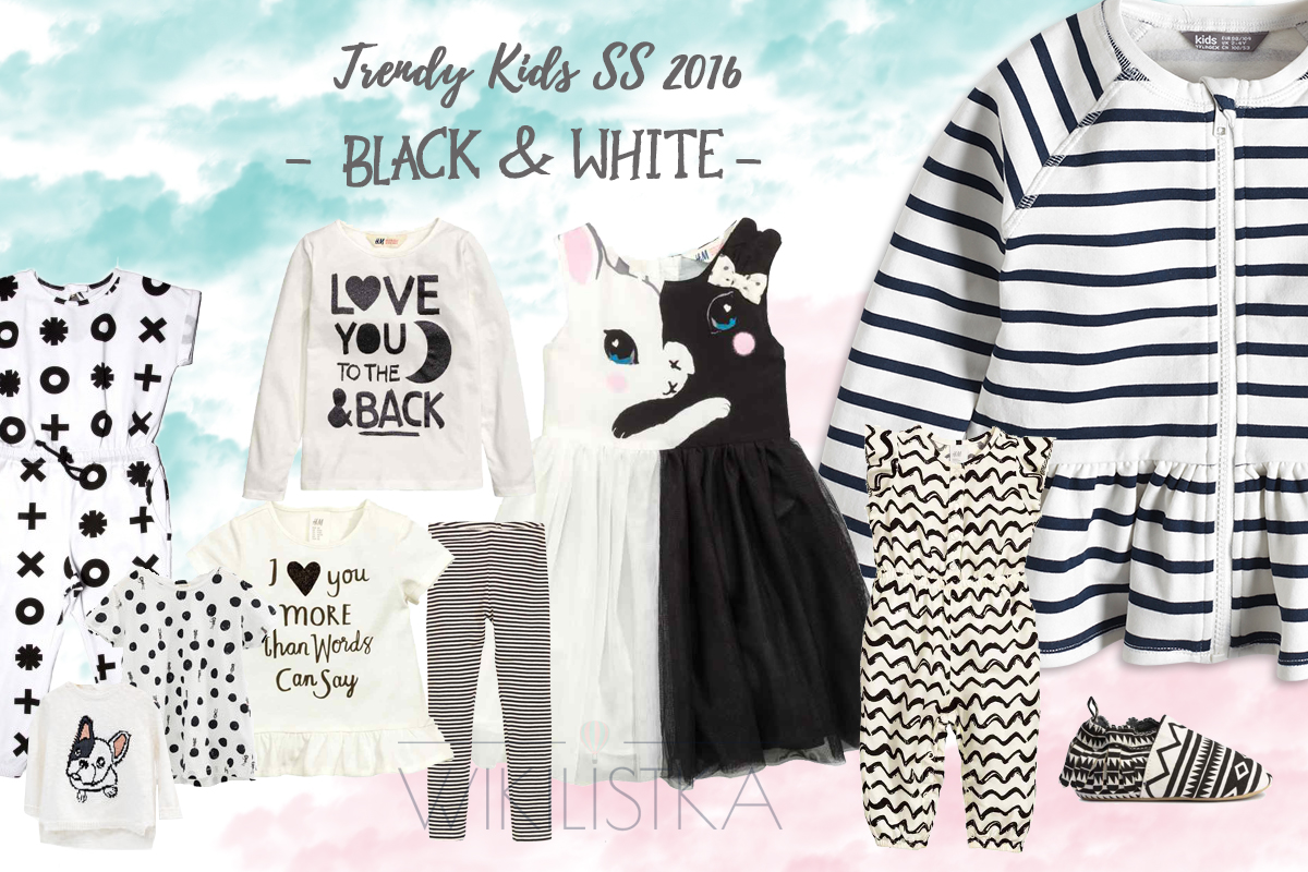 trendy wiosna lato, black white, moda dziecięca, moda dla dzieci