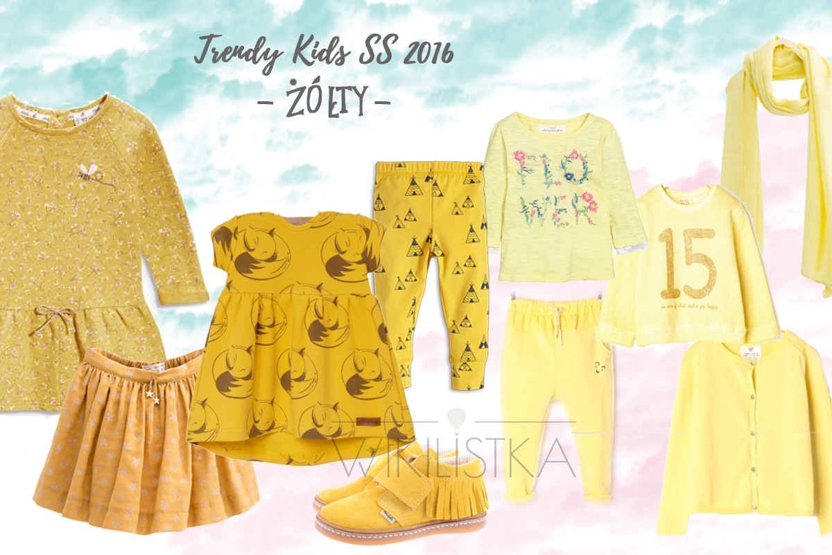 trendy wiosna lato, żółty, moda dziecięca, moda dla dzieci