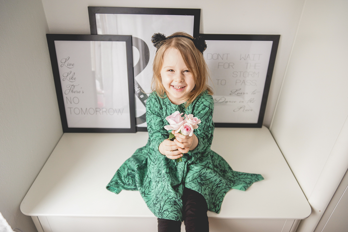 Birdie Dress Green Father, sukienka dla dziewczynki, moda dziecięca, moda dla dzieci