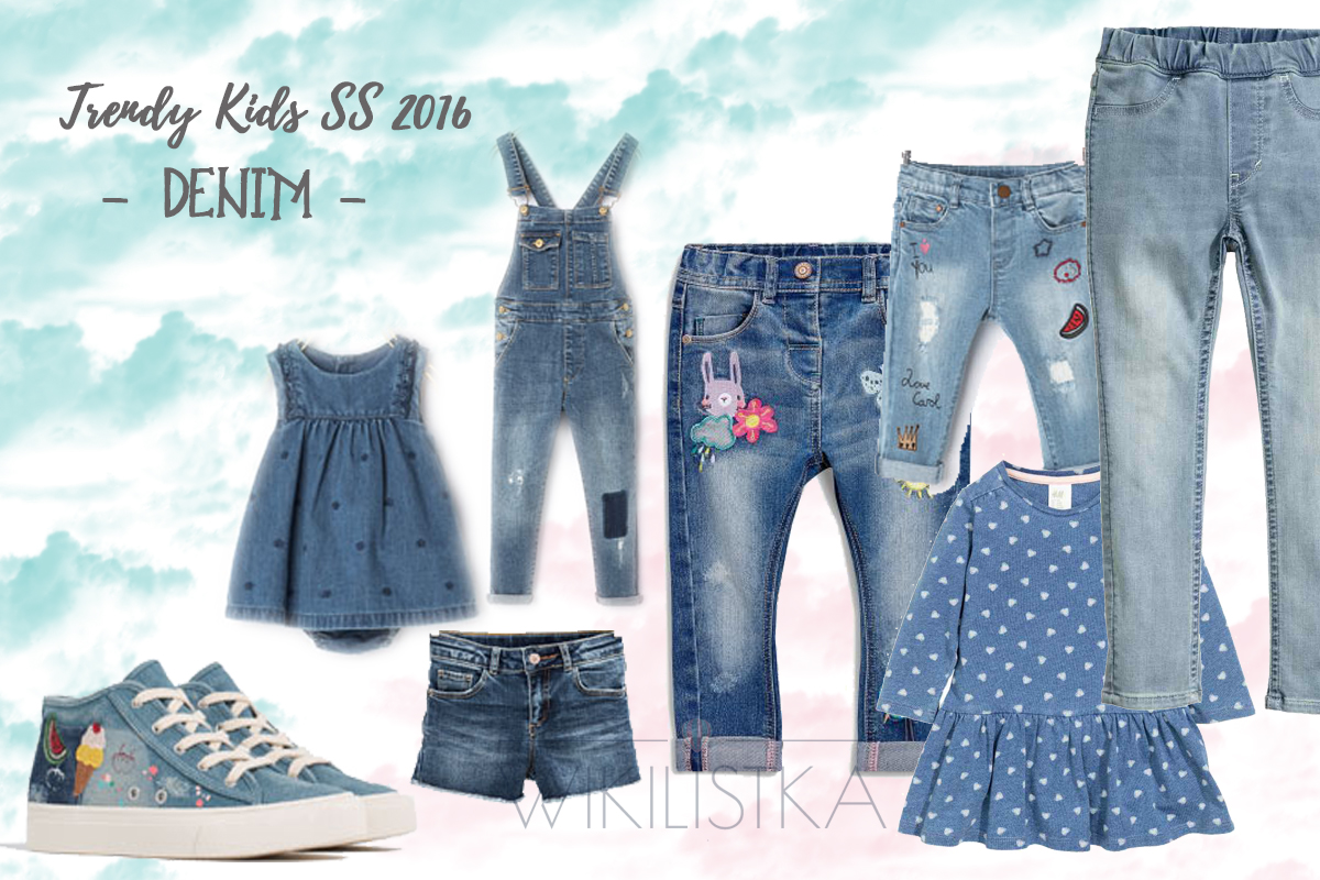 trendy wiosna lato, jeans, dżins, denim, bawełna, moda dziecięca, moda dla dzieci